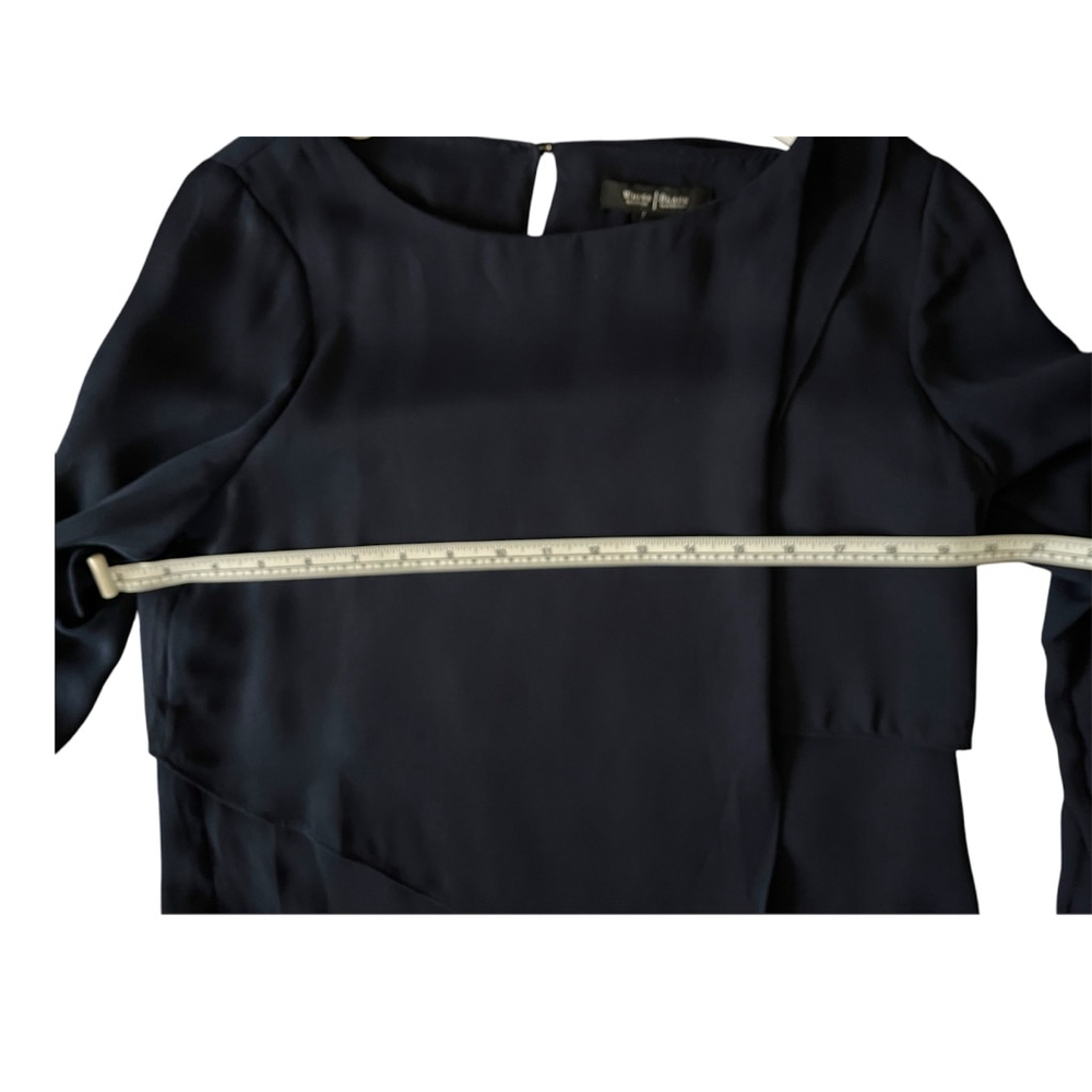 White House Black Market, Cascade Blouse, Women’s Size 0, Navy - Picture 5 of 6